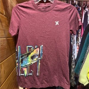 Hurley Maroon Shark Graphic Tee